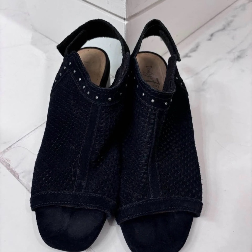 Women’s Open-Toe Slingback Sandals Wedges in Black